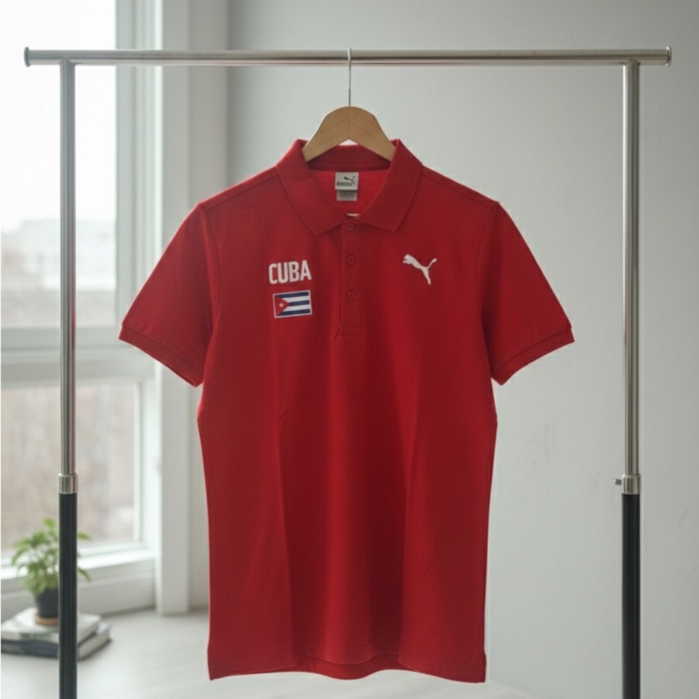 Puma Men's Red Polo Shirt with Logo